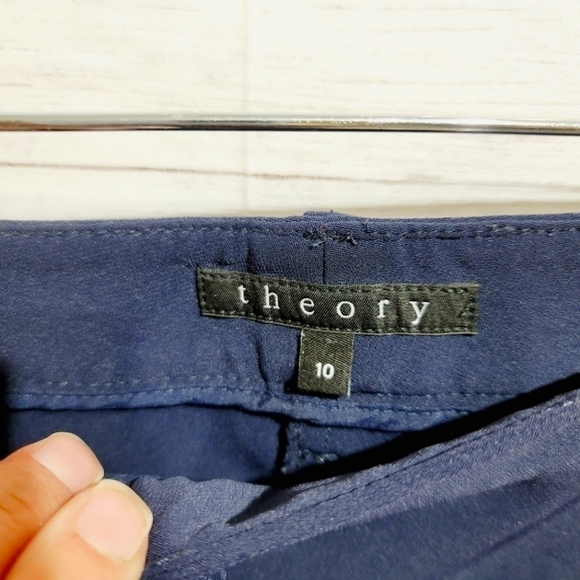 Theory Dantey Mandatory Dark Navy Pants, SZ 10 - Picture 3 of 8